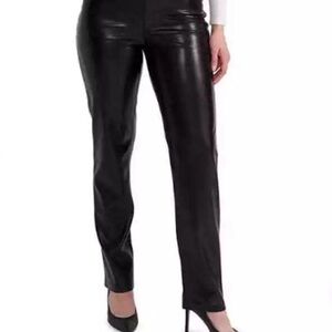 Joie size 4 Black Leather Straight Leg Pants noir essential $148